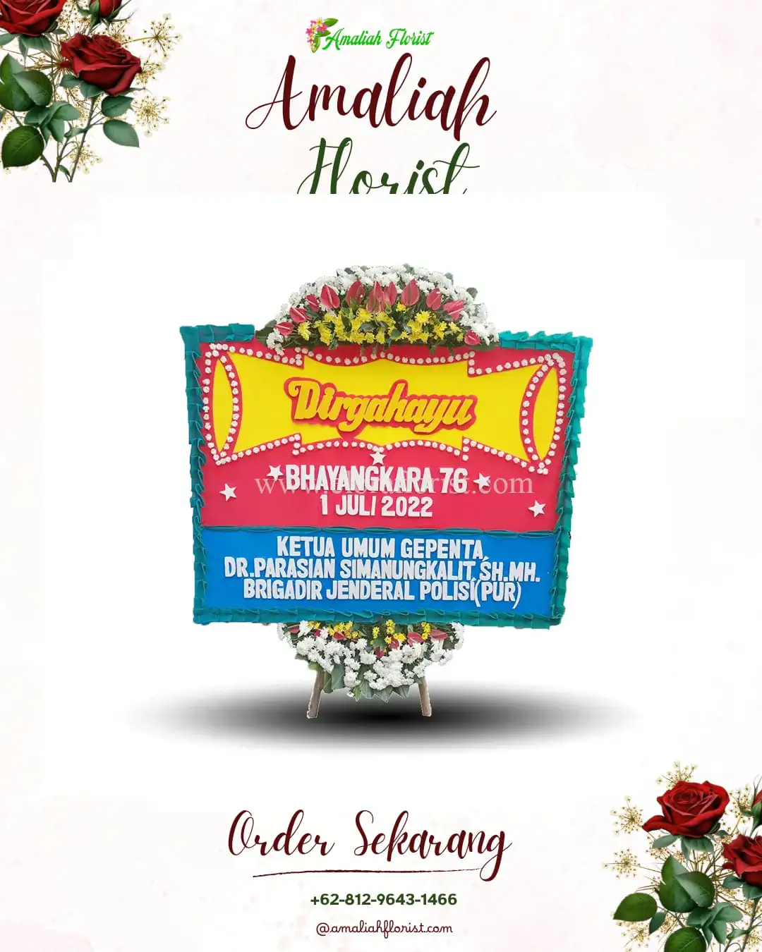 Papan Bunga HUT Ulang Tahun Puluhan